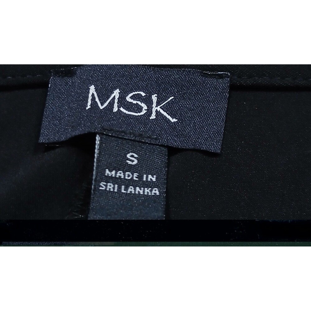 MSK Black A-Line Dress Women's Small Sleeveless Silver Ring Stretch Knit - Picture 4 of 5